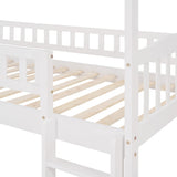 House Bed Loft with Slide and Storage Stairs by Harper & Bright Designs - Twin Frame in White for Kids Harper & Bright Designs