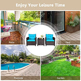 3 PCS Patio Furniture Set, OneSize, Turquoise WoodArtSupply