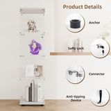 GDJAASJI Display Cabinet with Glass Door and Lock, 4-Shelf Fast Installation Curio Cabinets with 5mm Tempered Glass Floor Standing Bookshelf for Bedroom, Living Room (64" Hx 16.7" W x 14.3" D, White) GDJAASJI