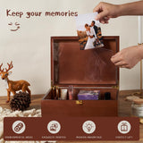 Larger Wooden Memory Keepsake Boxes With Hinged Lids and a photo frame inside the lid - Decorative Storage Box With a Hinge Lids For Picture Letter EVA murmure