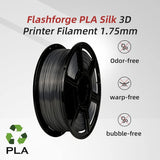 Flashforge 3D Printer Filament Silk PLA 1.75mm 1kg Spool-Dimensional Accuracy +/- 0.02mm (Metal Grey) FLASHFORGE