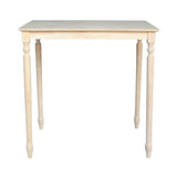 International Concepts Solid Wood Top Table with Turned Legs, Bar Height IC International Concepts