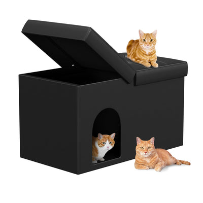 MESTYL Extra Large Cat Litter Box Enclosure, 34"x20"x20" Hidden Litter Box Furniture with Flip-Up Lid,Cat Litter Box Storage Bench for Living Room or Bedroom, Odor Control, Easy to Assemble
