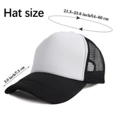 OKBA Sublimation Blank Baseball Cap Polyester Mesh Black Trucker Hat Adult (Black and White hat *10PCS) OKBA