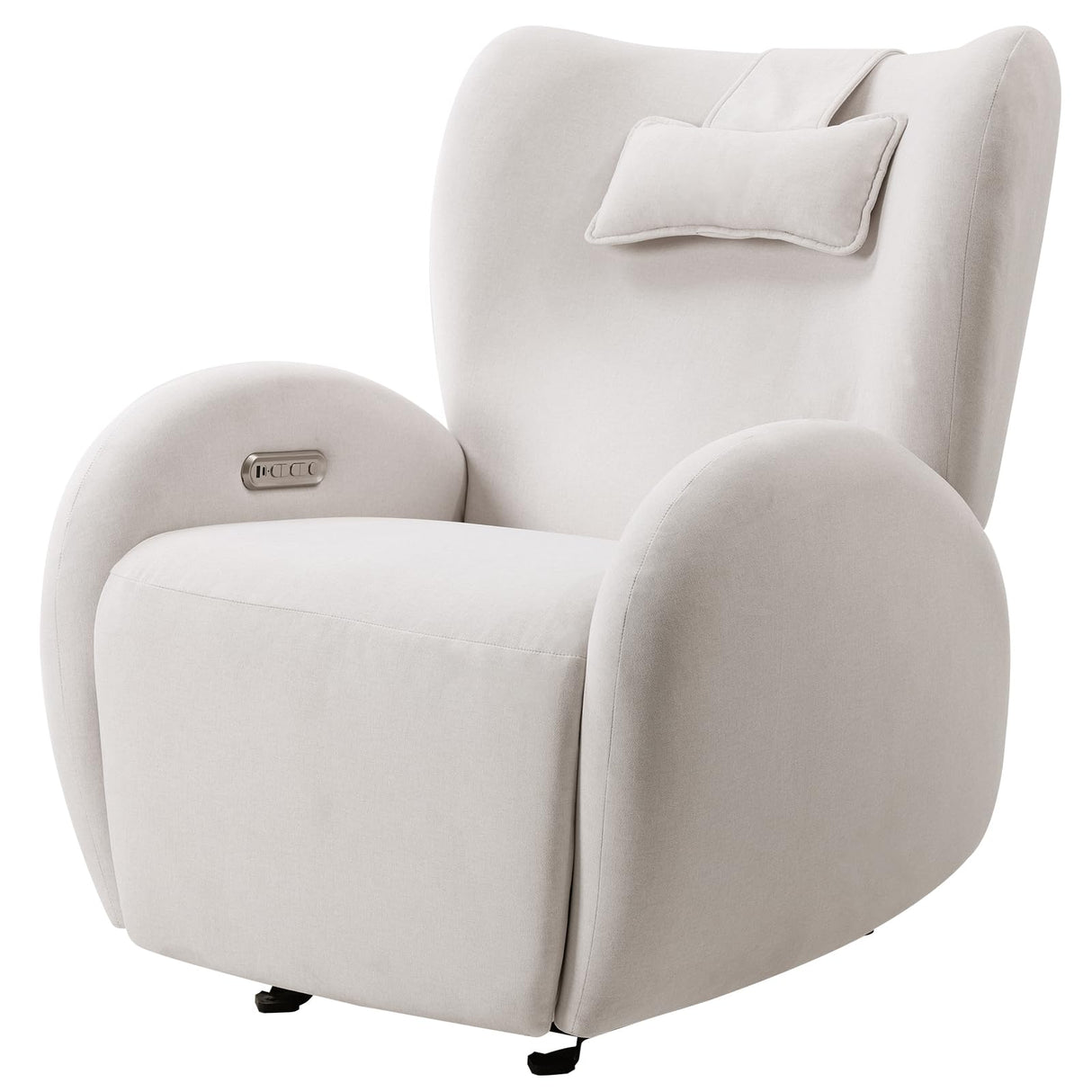 EONIX Stylish Power Glider Rocker Recliner Chair, Dual Motor Independently Controlled Footrest and Backrest, Detachable Headrest, Lazy Boy Recliner Chair for Living Room, SXXY010041, Cream White EONIX