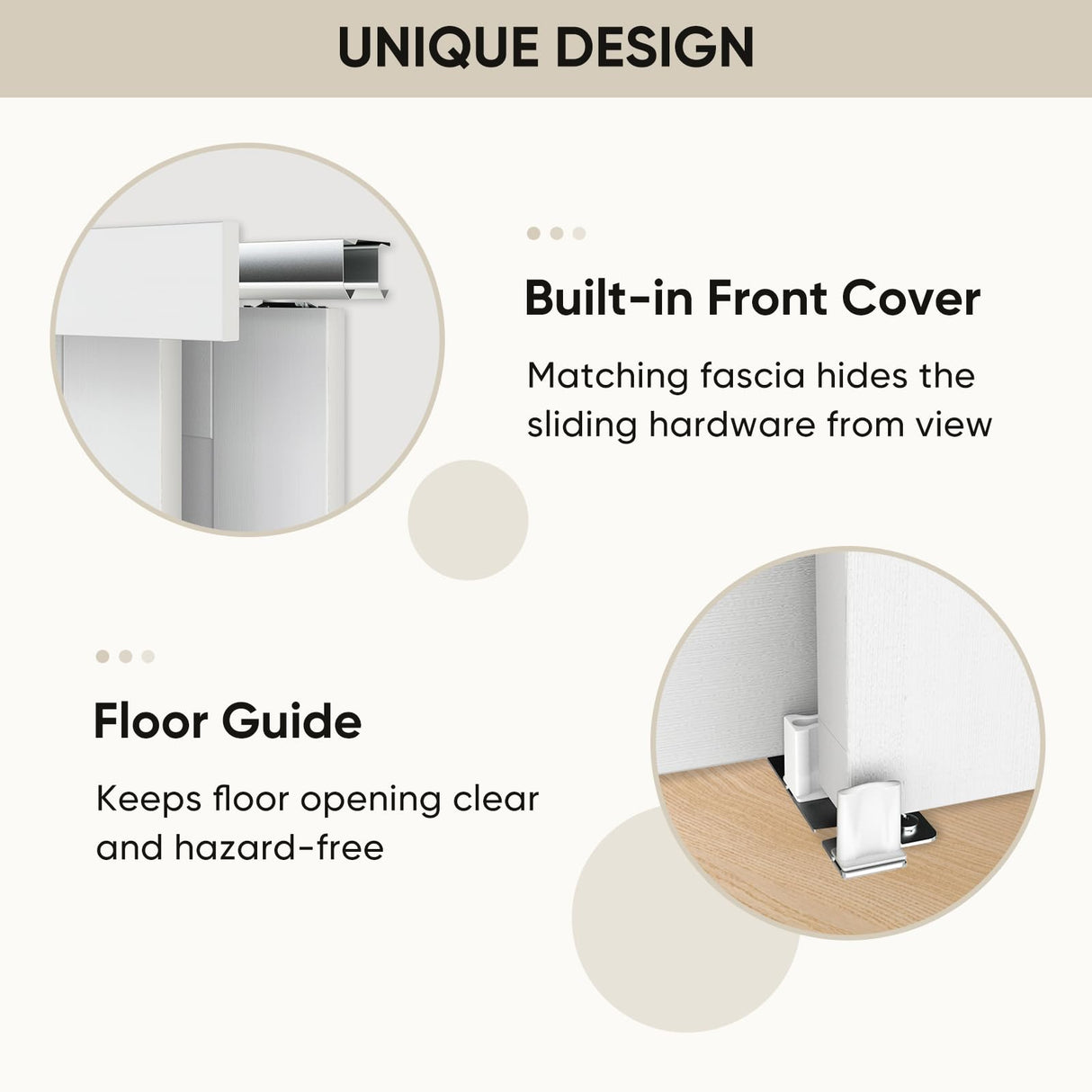 JUBEST 60"(Double 31") x80" Sliding Closet Door, K Style MDF Bypass Closet Door with Hardware Kit & Matching Fascia, Preassembled Solid Wood Slab with Water-Proof PVC Surface, Easy to Install, White JUBEST