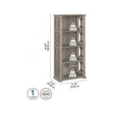 Bush Furniture Homestead 4 Shelf Farmhouse Bookcase in Driftwood Gray, Vertical Office Organizer, Home Shelving Unit for Books and Decor, Bookshelf Bush Furniture