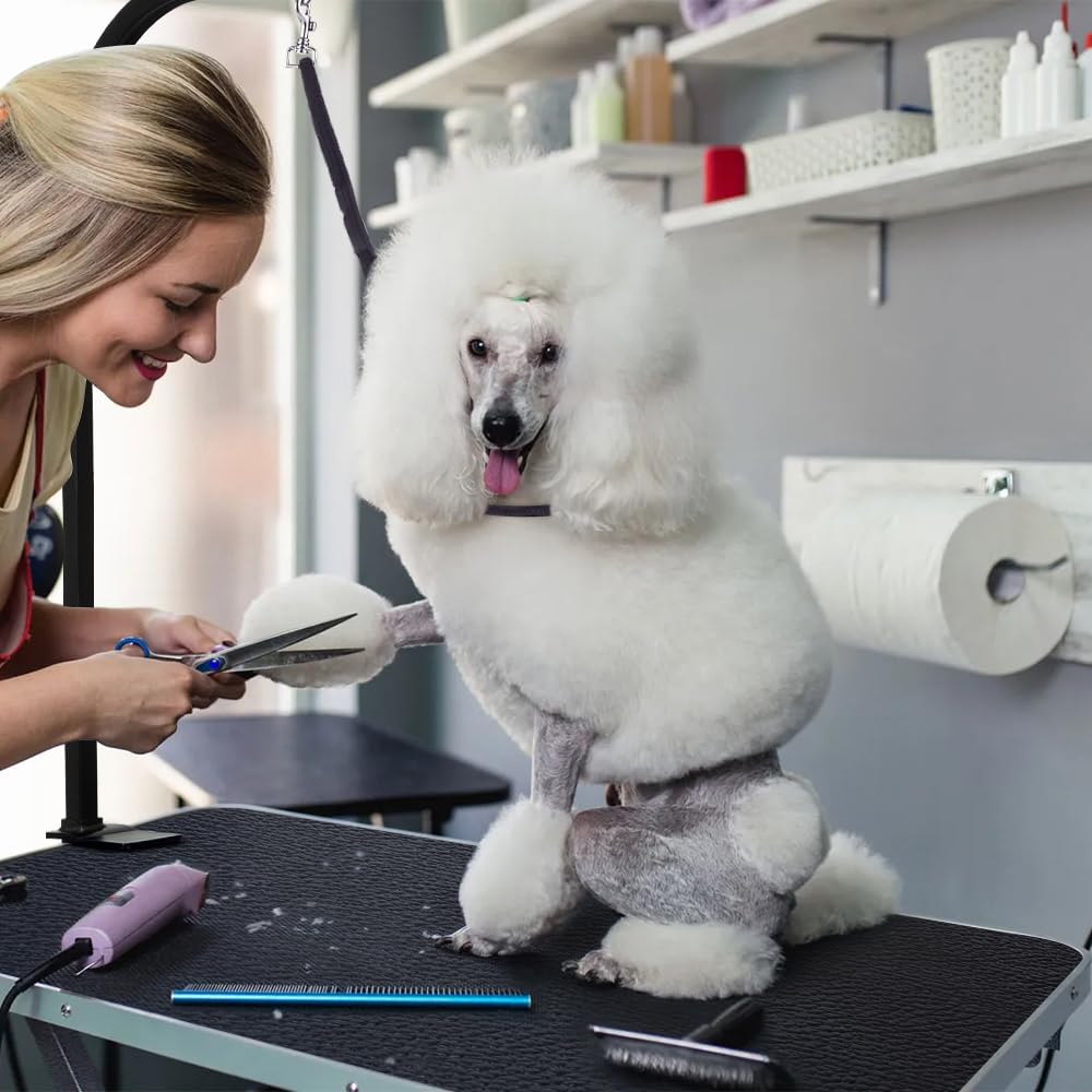 LEIBOU 36-inch Height Adjustable(23''~33.8'') and Foldable Pet Dog Grooming Table with Grooming Arm & Noose for Dog Cat Pet Grooming Maximum Capacity Up to 260lbs LEIBOU