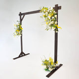 TABLECLOTHSFACTORY 7FT Rustic Square Wedding Arch Wooden Backdrop Stand, Wedding Ceremony Arch - Brown Tableclothsfactory