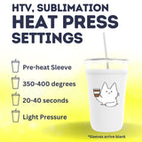 TahoeBay Iced Coffee Cold Cup Sleeve (4-Pack) Reusable Blank Neoprene Insulator Drink Sleeves 22oz - 24oz Beverage Holder for Vinyl Sublimation fits Dunkin' Medium and Starbucks Venti (White) TahoeBay