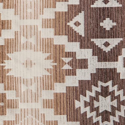 Paseo Road Chalet Aztec Western Bedding, 3 Piece King Comforter Set, Cream Brown Geometric Pattern, Chenille Jacquard Southwestern Indian Modern Rustic Comforter with Pillow Shams Paseo Road