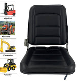 TABODD Universal Forklift Seat for Garden Lawn Mower, Komatsu Style Folding Seat Suspension Seat with Adjustable Backrest Slidable Track for Mini Digger Forklift Excavator & Skid Loader, Black TABODD