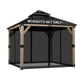 BPS 12' x 12' Gazebo Universal Mosquito Netting Screen Replacement, 4-Panel Screen Walls with Double Zippers for Outdoor Patio, Black (Mosquito Net Only) BPS