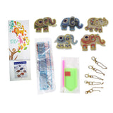 DIY Key Chains Diamond Painting by Numbers Kits, Full Drill Rhinestone Mosaic Making Christmas Decorative for Art Craft Key Ring Phone Charm Bag Decor (5 Pack) (Artistic Elephant) umbresen