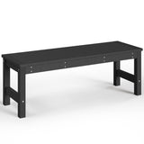 ACUEL 48" HDPE Outdoor Bench, All-Weather & Fade-Resistant 2-Person Garden Bench, Low Maintenance Patio Bench for Garden, Porch & Patio,Black ACUEL