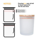 SHOWIN Thick Candle Jars for Making Candles 12 Pcs, 7 OZ Empty Jars with Wood Lids for Candle Making, Sample Container, Frosted White SHOWIN