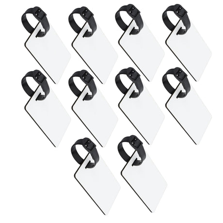 10 PCS Dye Sublimation Luggage Tag, Luggage Tag Bulk, Dye Sublimation Bag Tags Blank Portable DIY Double Sided Printing Sublimation Bag Tags for Suitcases Handbags Backpacks LHGWAT