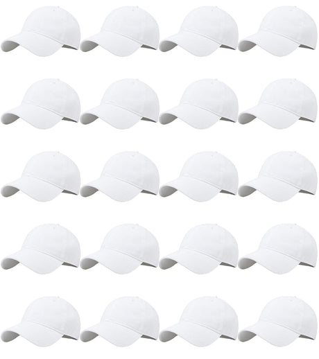 LYDTICK 20-Pack Blank Baseball Cap Trucker Hat Bulk Wholesale Sublimation Hats Adjustable Plain for Men Women, White LYDTICK
