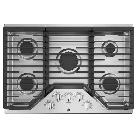 GE JGP5030SLSS 30 Inch Gas Cooktop with Power Boil, Simmer, Continuous Grates, 5 Sealed Burners and ADA Compliant GE