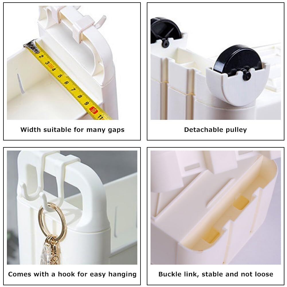 3.54 Slim Storage Cart Durable Bathroom Organizer Slide Out Storage Cart Rolling Utility Cart Slide Out Organizer Narrow Shelf Rack for Kitchen Bathroom Study Office UEncounter