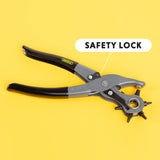 General Tools Leather Hole Punch Tool - 6 Multi-Hole Sizes for Leather, Rubber, & Plastic - Hobbies & Crafts 8.5 inches General Tools