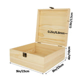 DAJAVE Unfinished Wooden Box, Wooden Storage Box with Hinged Lid, Pine Wood Box DIY Craft Stash Boxes for Arts Hobbies, DIY, Home Storage(9x9x4 Inch) DAJAVE