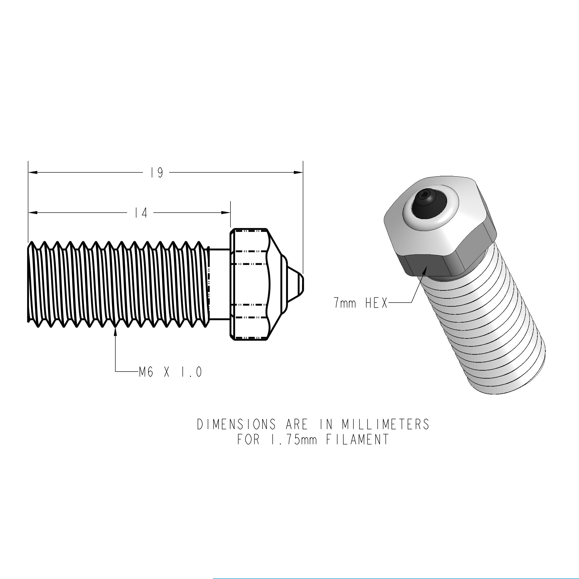 Diamondback Nozzles – Qidi Q1 Pro, XMax3, XPlus3 Compatible – Polycrystalline Solid Diamond Tip 3D Printer Nozzles, Improved Extrusion, Any Filament, Long Life, Wear Resistant, USA Made (0.6m - WoodArtSupply