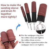 Socpuro 20 Piece Drill Press Sanding Drum Kit, 80/120 Grit Sanding Band Sleeves Rubber Sanding Drum for Woodworking Socpuro