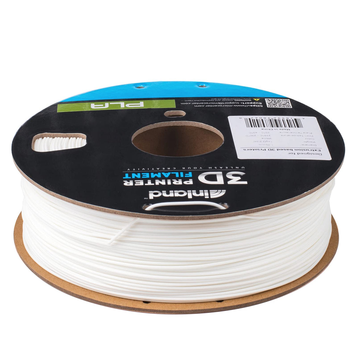 INLAND PLA Filament 1.75mm - White PLA 3D Printer Filament, Dimensional Accuracy +/- 0.03mm - 1kg Cardboard Spool (2.2 lbs) – FDM 3D Printing INLAND