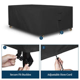 Easy-Going Rectangle Patio Furniture Cover Waterproof Outdoor Dining Table and Chair Cover Anti-UV Outside Sectional Sofa Set Covers (110"L x 84"W x 28"H, Black) Easy-Going