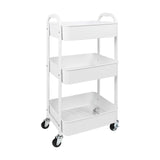MAX Houser 3-Tier Rolling Utility Cart with Caster Wheels,Easy Assembly, for Kitchen, Bathroom (White) MAX Houser
