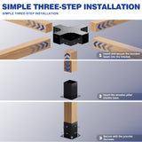 Grehitk Pergola Kit, Pergola Brackets 5-Way Right Angle Corner Bracket Woodworks DIY Post Base Kit, Wooden Beams for Gazebos, Patio Pergolas, Log Cabin Outdoor Pergola Hardware for 4x4 Lumber Grehitk