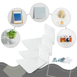 Jetec 6 Pack Invisible Floating Bookshelf for Wall, Iron Floating Book Shelves, Heavy Duty Hidden Book Shelf for Bedroom Living Room Office Library Bookcase (White) Jetec