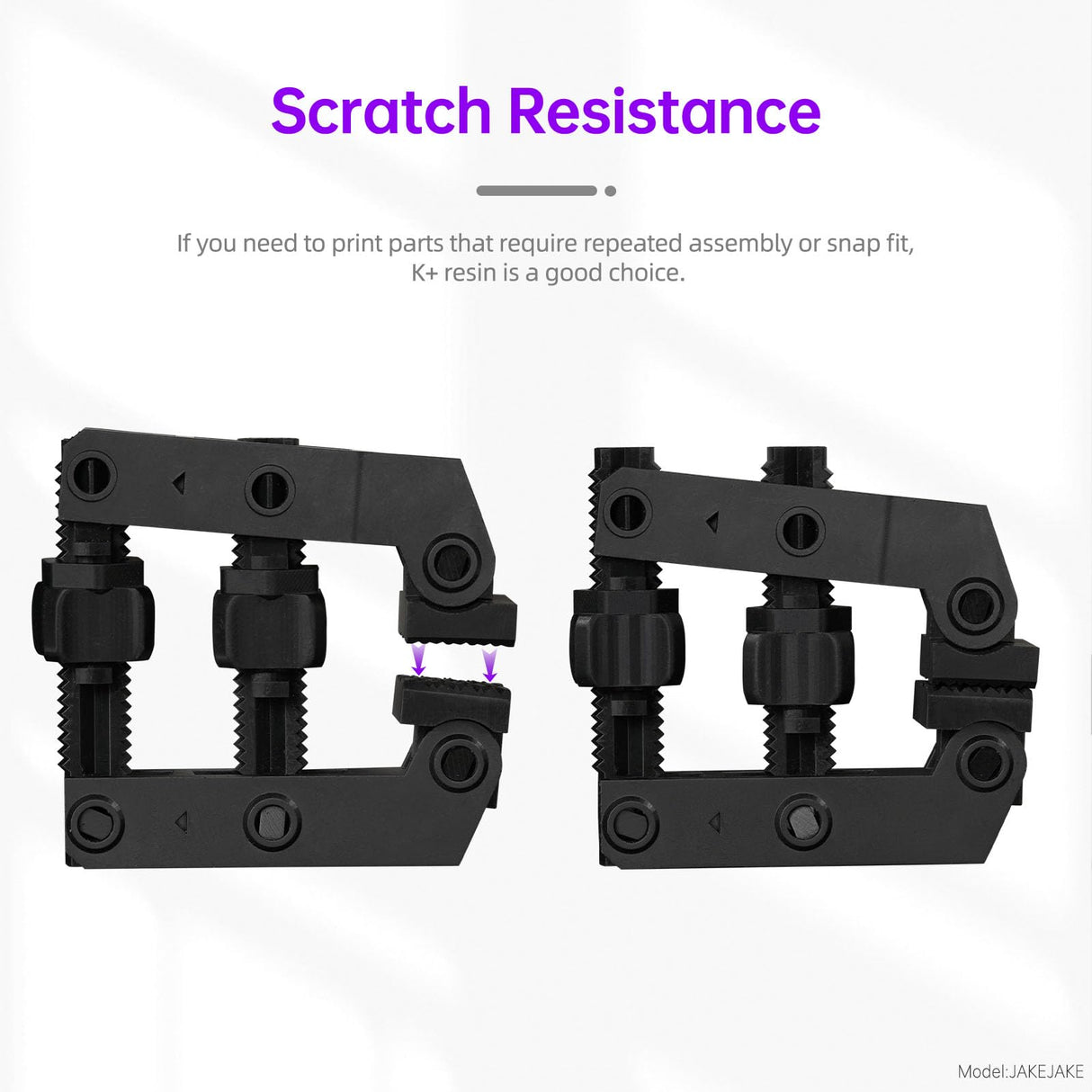 RESIONE High Precision 3D Printer Resin, K+ Resin - Stiff and Tough ABS-Like Resin for Low Water Absorption with Sharp Details and Scratch Resistance (K+ Pure Black 1KG) RI RESIONE