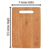 Bamboo Cutting Board, Wooden Kitchen Chopping Board for Food Prep, Chopping, Carving Meat, Fruits Vegetables, 12.5" x 9" Bambüsi