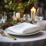 COTTON CRAFT White Dinner Napkins - Set of 24 Classic Twill Pure Cotton Soft Cloth Napkins - Durable Washable Reusable Napkin - Everyday Table Napkin - Restaurant Wedding Party Gift - 17 x 17 inches COTTON CRAFT