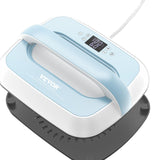 VEVOR Heat Press Machine - 12" x 10" Portable Heat Press - Heat Transfer Machine with Precise Temp Control and Auto-Off Dual-Tube Even Heating - Sublimation Machine for T-Shirts/Bags(Blue+White) VEVOR