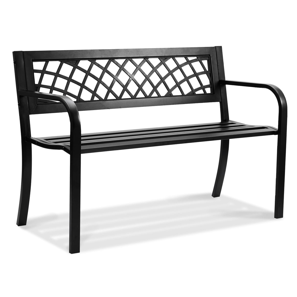 VEVOR Outdoor Bench,46 inches Metal Garden Bench for Outdoors, 480 lbs Load Capacity Bench, Outdoor Garden Park Bench with Backrest and Armrests, Patio Bench for Garden, Park, Yard, Front Porch VEVOR