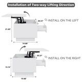 LED Coffee Table White Lift Top Coffee Table with Storage Modern Tea Table with Drawer Lift Up Dining Center Table with LED Light for Living Room Home Office HOMMPA