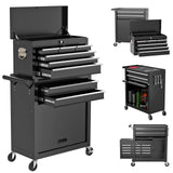 8 Drawers Rolling Tool Chest with Drawers, High Capacity Toolbox on Wheels, Lockable Drawers Tool Box Organization and Storage, Tool Cabinets on Wheels for Garage and Repair Shop(Black) Cobinery