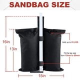 ABCCANOPY Canopy Weights 120 LBS Gazebo Tent Sand Bags,4pcs-Pack (Black) ABCCANOPY