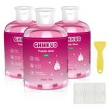 GHHKUD Jigsaw Puzzle Glue,450ML Puzzle Glue Clear with Applicator Brushes for Puzzle Paper Wood, Replace Puzzle Saver Sealer for Over Thousands Pieces of Puzzle Glue Sheets Accessories Tools (Pink) GHHKUD