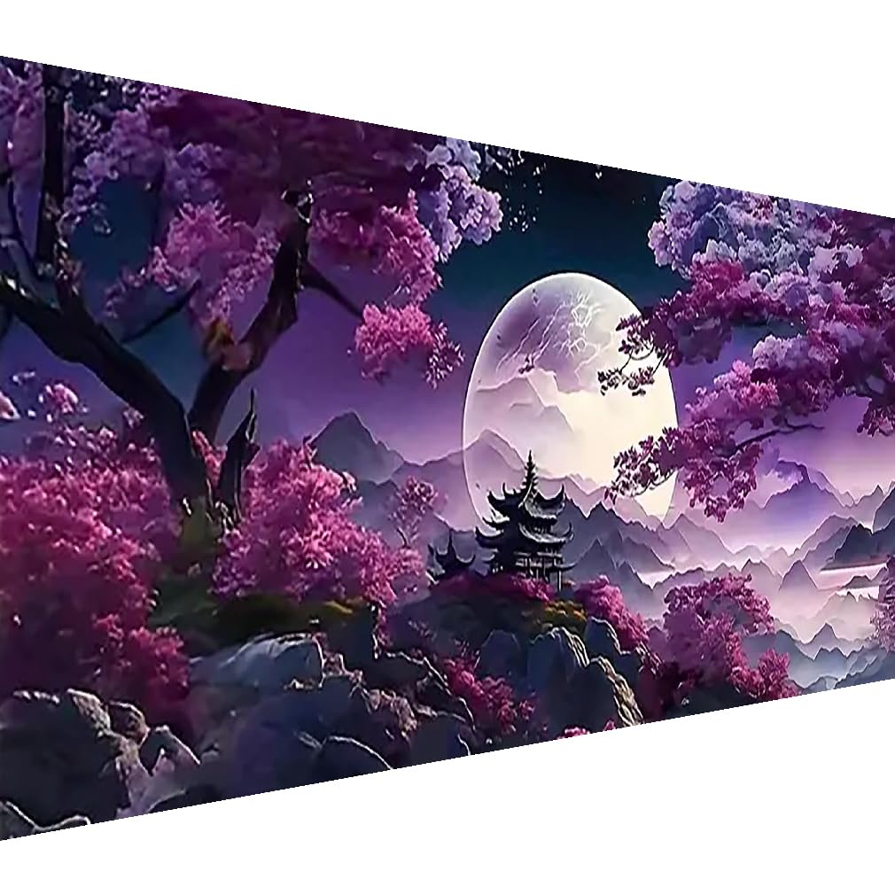 BOHADIY 5D Large Diamond Art Painting,Moon Diamond Painting Kits for Adults,DIY Full Drill Mountain Crystal Rhinestone Arts and Crafts,Tree Gem Art Painting with Diamond Home Wall Decor27.5 X 15.7inch BOHADIY