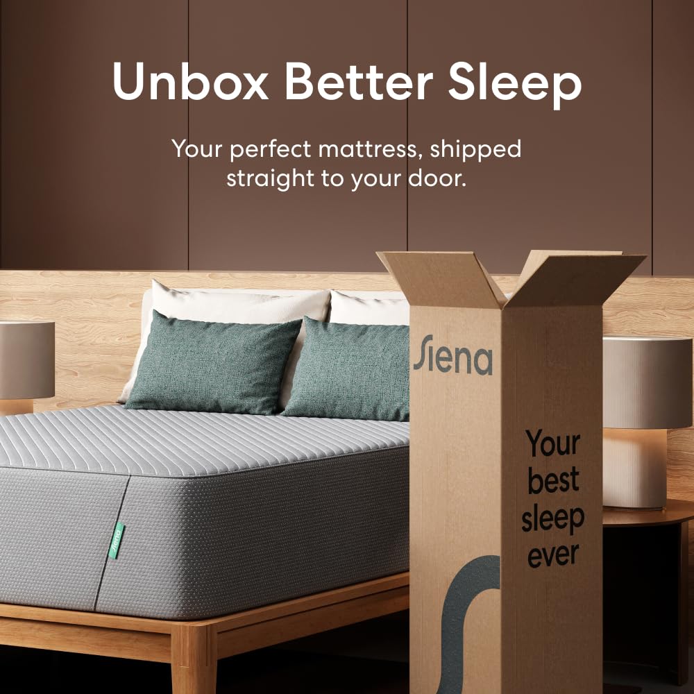 Siena 14" Full Memory Foam Mattress & 2 Bonus Pillows - Medium Firm - 180 Night Trial - Premium Pressure-Relieving Layers - 10 Year Warranty - Mattress in a Box - CertiPUR-US Certified Siena