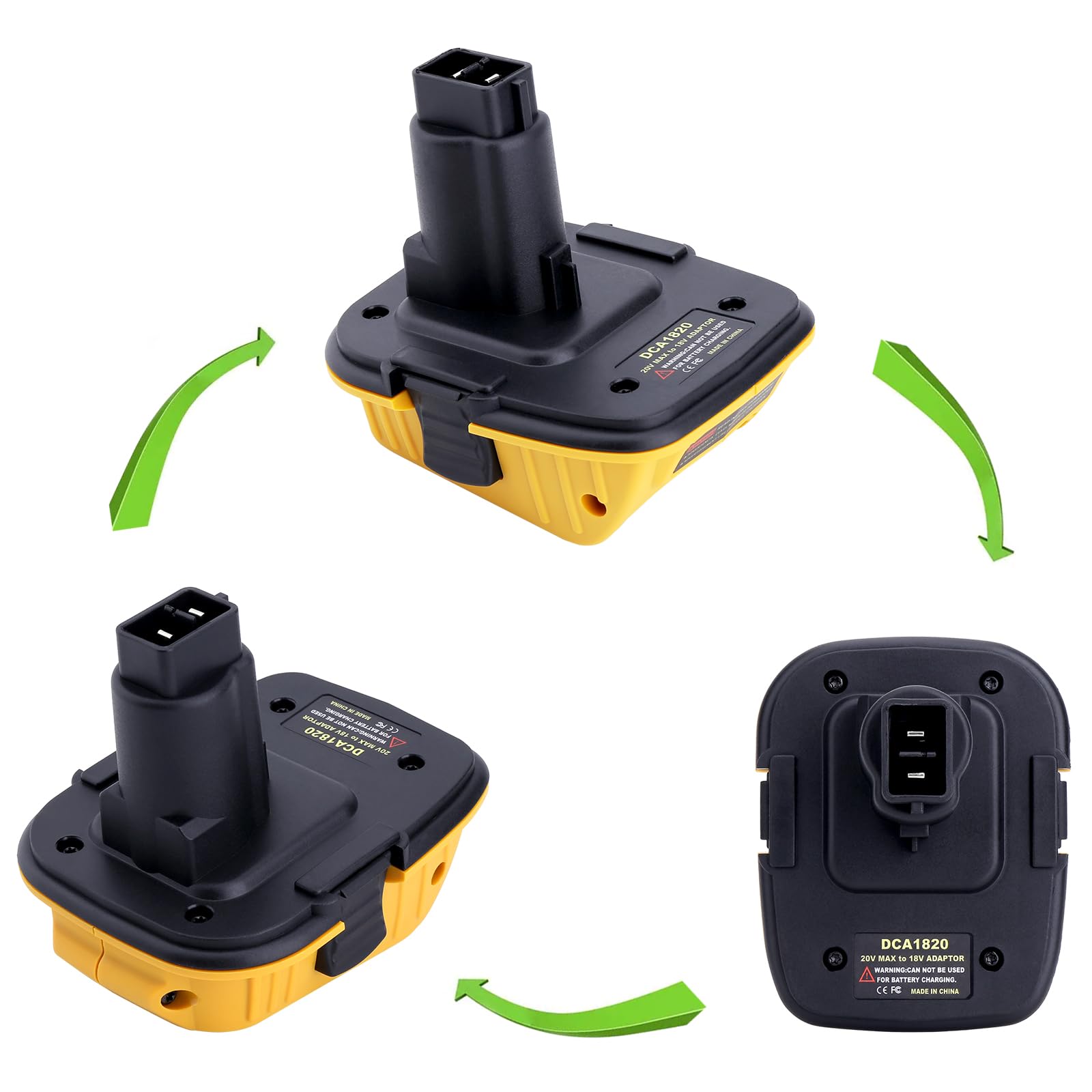 2 Pack DCA1820 Adapter Compatible with Dewalt 20V MAX Battery to 18V XRP Battery, 18V to 20V Battery Adapter Compatible with Dewalt 18V NiCad Tools - WoodArtSupply