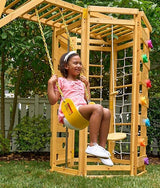 Avenlur Hawthorn XL Wooden Outdoor Playset – Backyard Playground Fort with Slide, Swings, Monkey Bars, Climbing Wall & Playhouse – Kids Wooden Swingset Gym Equipment for Toddlers & Children Ages 3–10 Avenlur