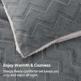 BEDELITE Fluffy Queen Comforter Set - Super Soft Sherpa Grey Comforter for Queen Size Bed, Luxury Warm Bedding Set for Winter, Fuzzy Bed Set 3 Pieces (1 Comforter, 2 Pillowcases) BEDELITE