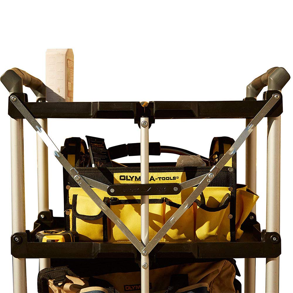 Olympia Tools 85-188 Pack-N-Roll Folding Collapsible Service Cart, Black, 50 Lb. Load Capacity per Shelf Olympia Tools
