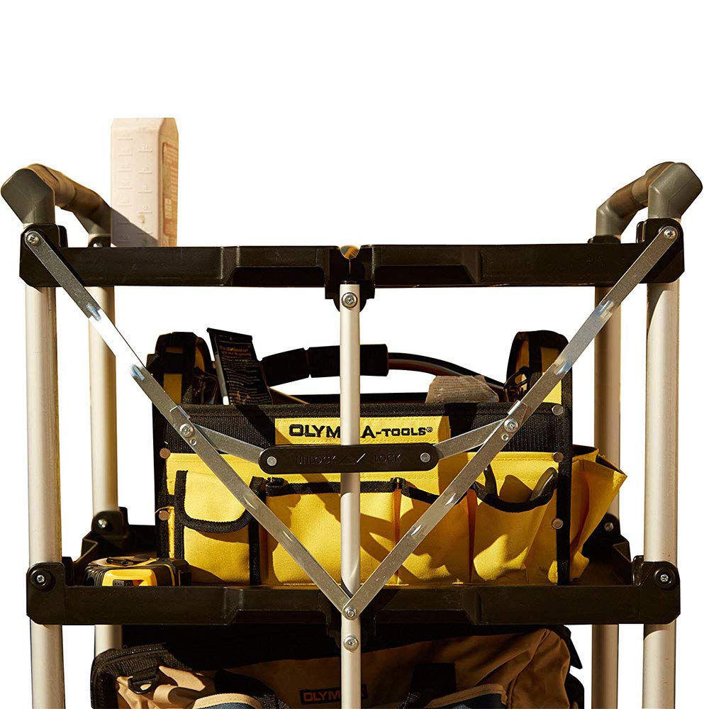 Olympia Tools 85-188 Pack-N-Roll Folding Collapsible Service Cart, Black, 50 Lb. Load Capacity per Shelf - WoodArtSupply