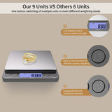 SKEAP Digital Jewelry Scale – 500g x 0.01g Precision Gold Scale for Jewelers & Collectors, Digital Pocket Scale with Backlit LCD, Tare Function– Ideal for Gemstones, Bullion & Coins. SKEAP